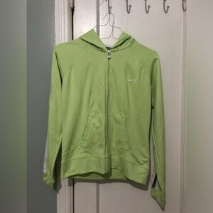 Womens nike lime green zipper hoodie size medium 8/10